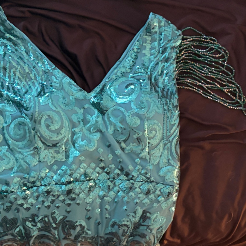 Source Unknown Teal Maxi Dress - Picture 8 of 8